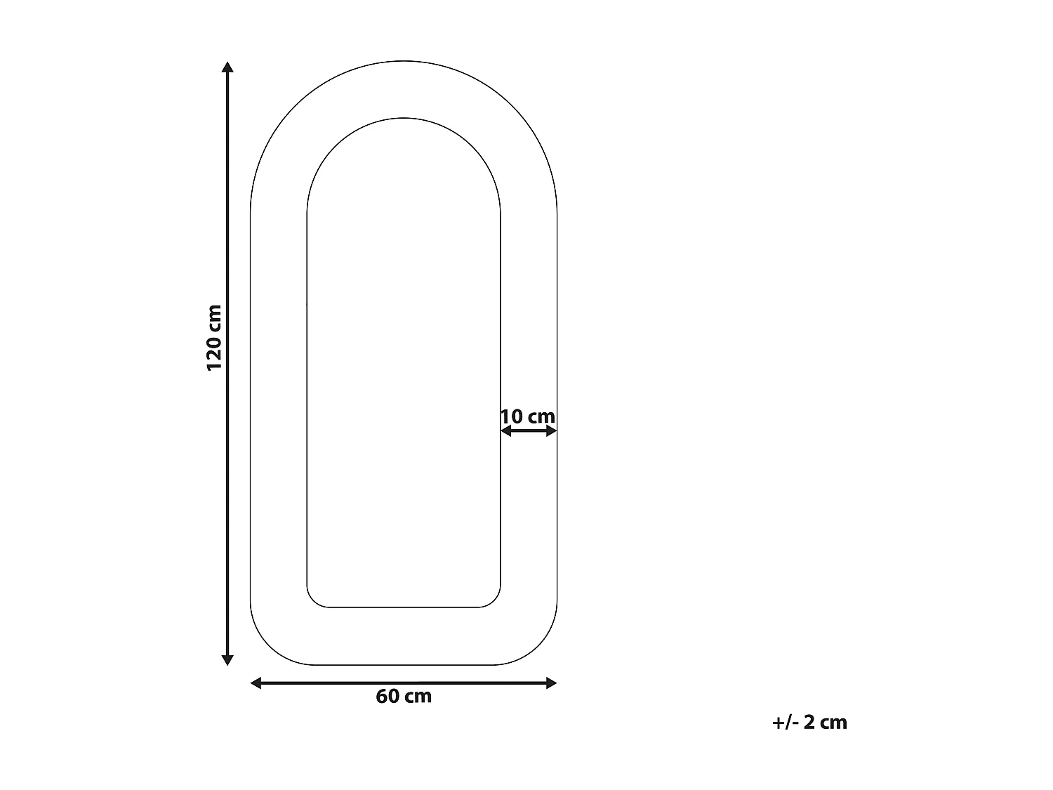 Miroir CERVON 60 cm 120 cm Bouclé Taupe