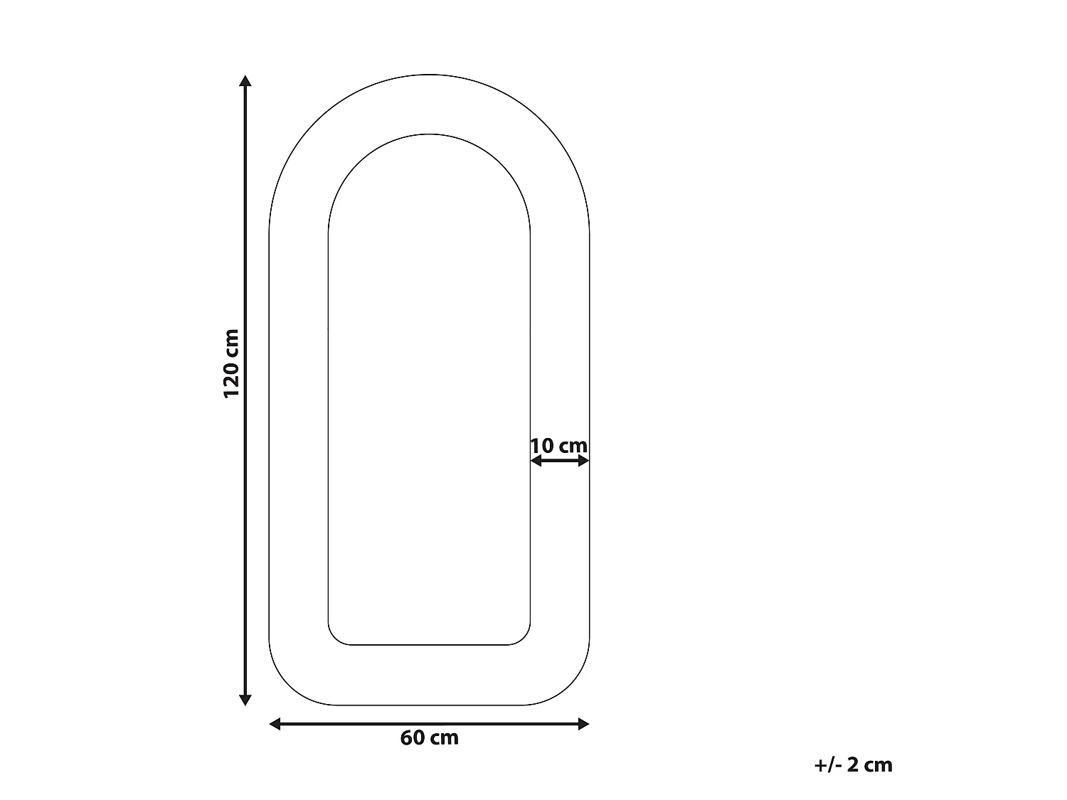 Miroir CERVON 60 cm 120 cm Bouclé Taupe