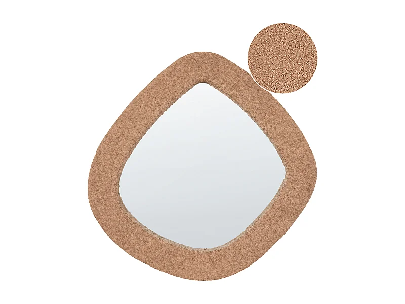 Lustro ścienne EPIRY 79 cm 80 cm Boucle Jasnobrązowy