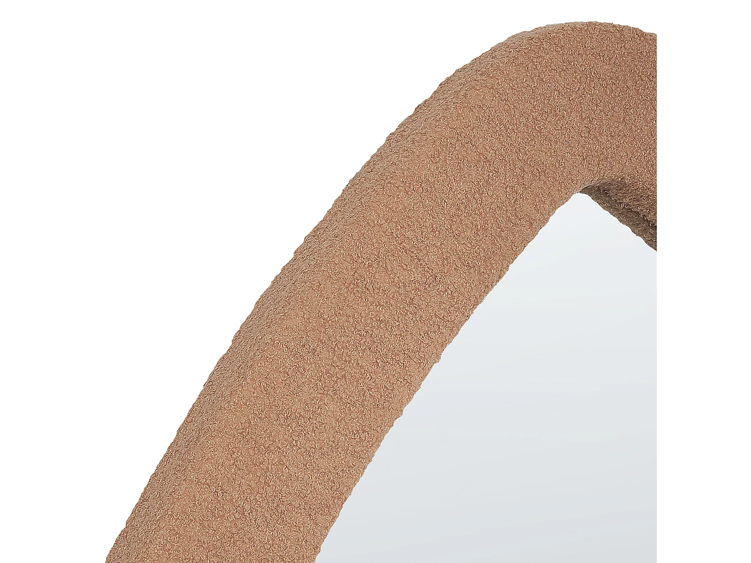 Wandspiegel mit breitem Rahmen Bouclé braun asymmetrisch 79 x 80 cm modern Epiry