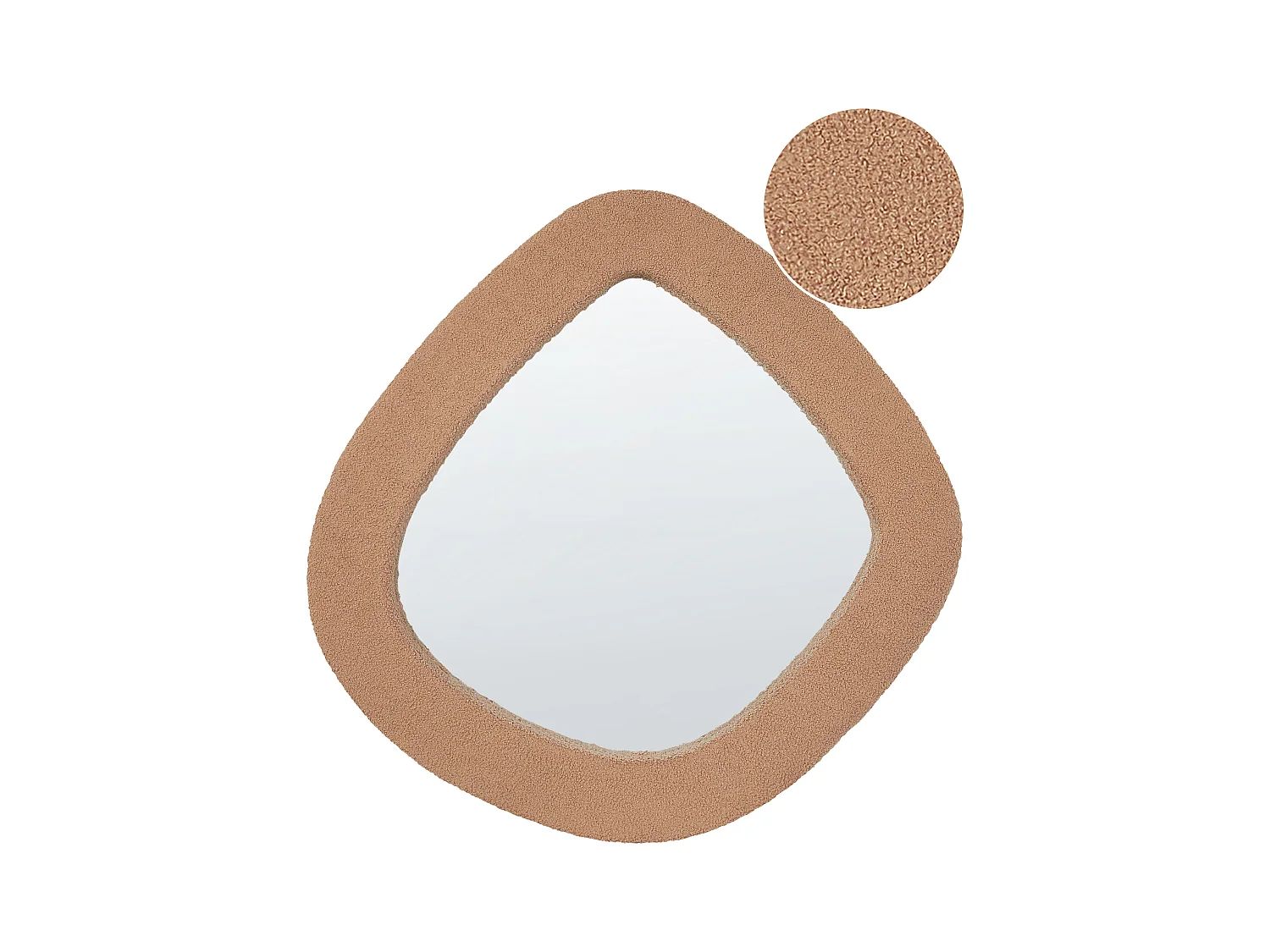 Miroir EPIRY 79 cm 80 cm Bouclé Marron clair