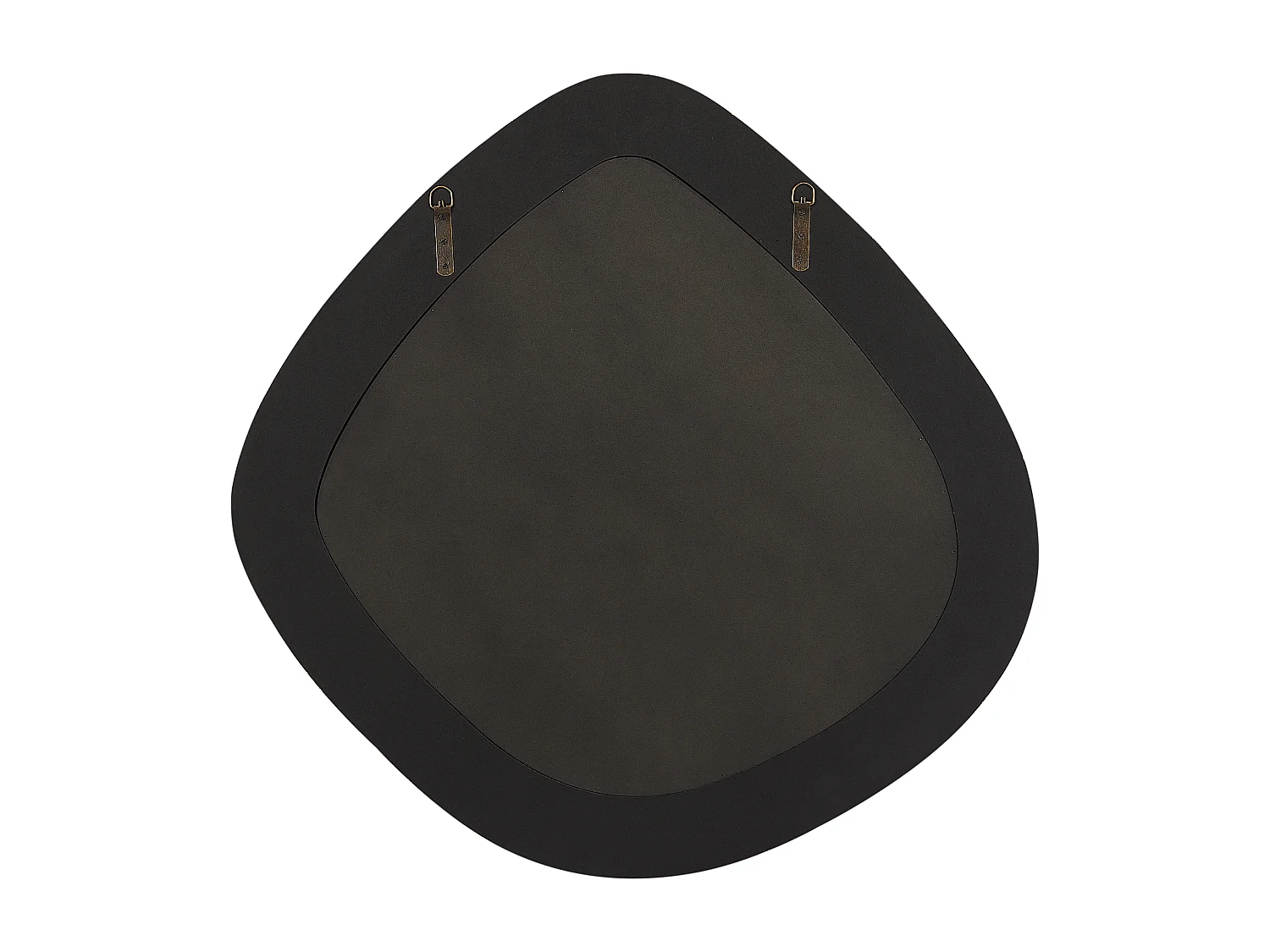 Wandspiegel mit breitem Rahmen Bouclé braun asymmetrisch 79 x 80 cm modern Epiry