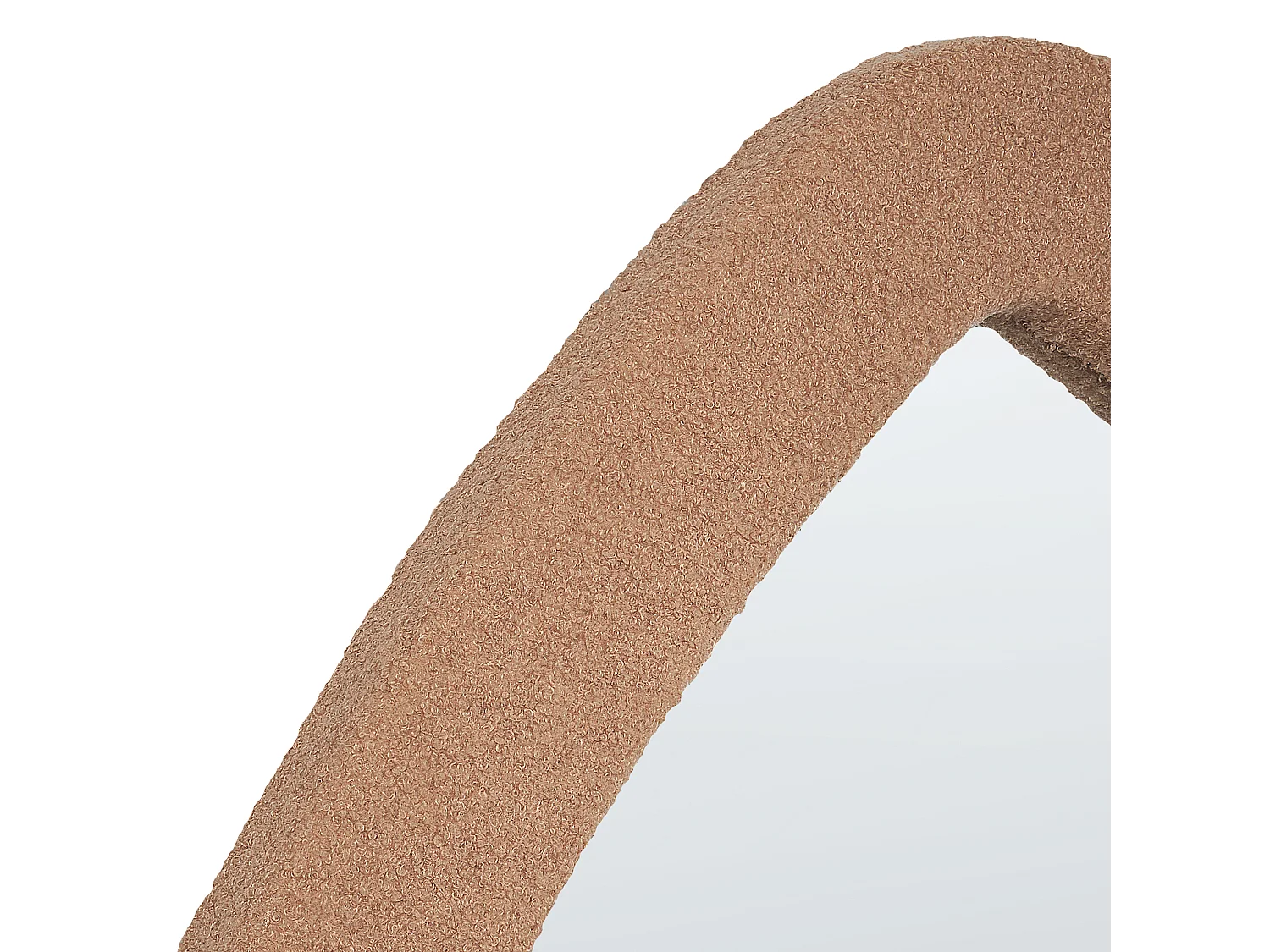 Wandspiegel mit breitem Rahmen Bouclé braun asymmetrisch 79 x 80 cm modern Epiry