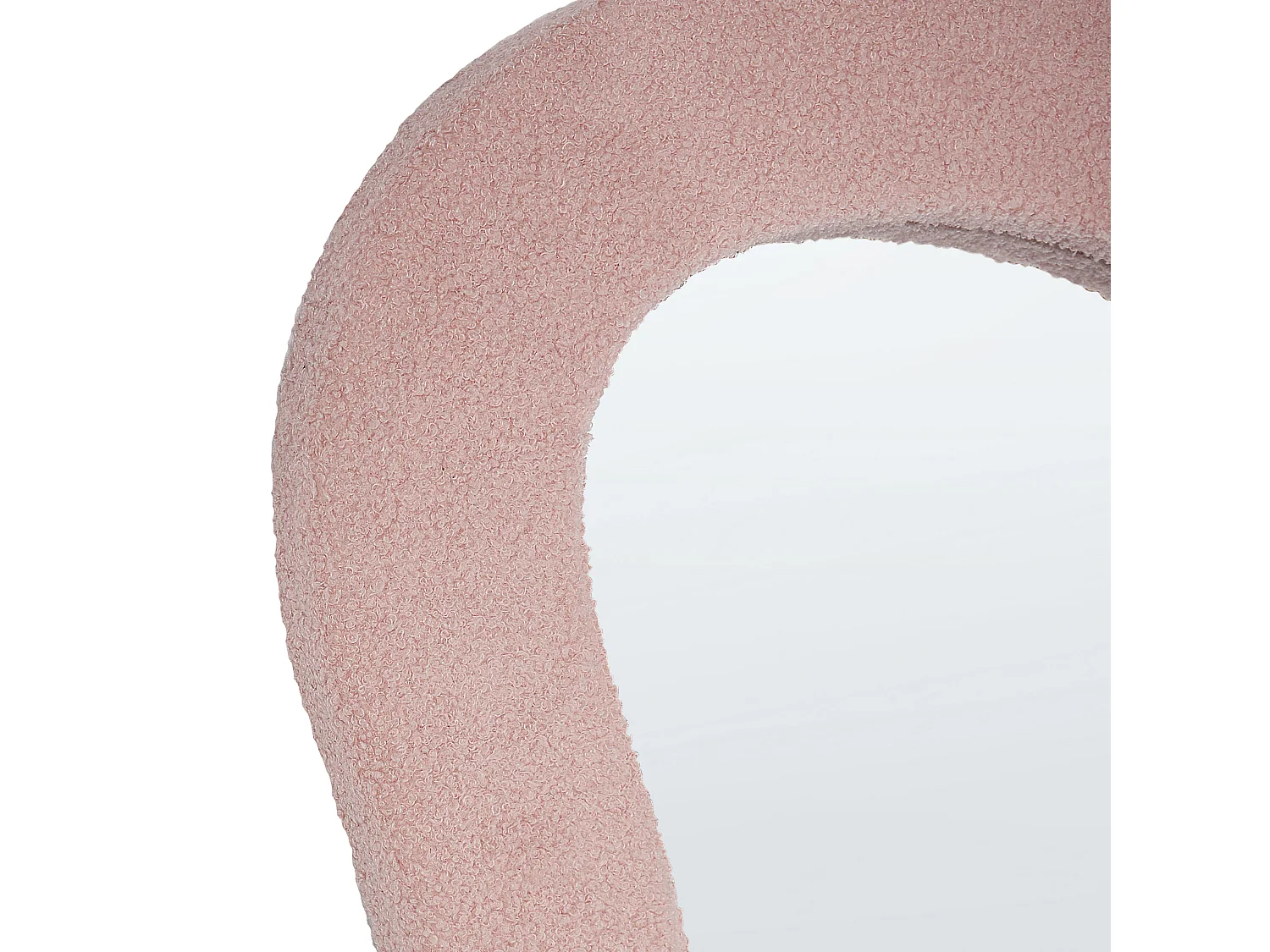 Wandspiegel mit breitem Rahmen Bouclé rosa asymmetrisch 70x112cm modern Planchez