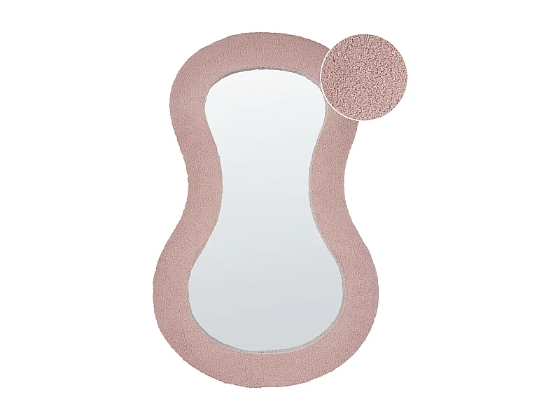 Miroir PLANCHEZ 70 cm 112 cm Bouclé Rose