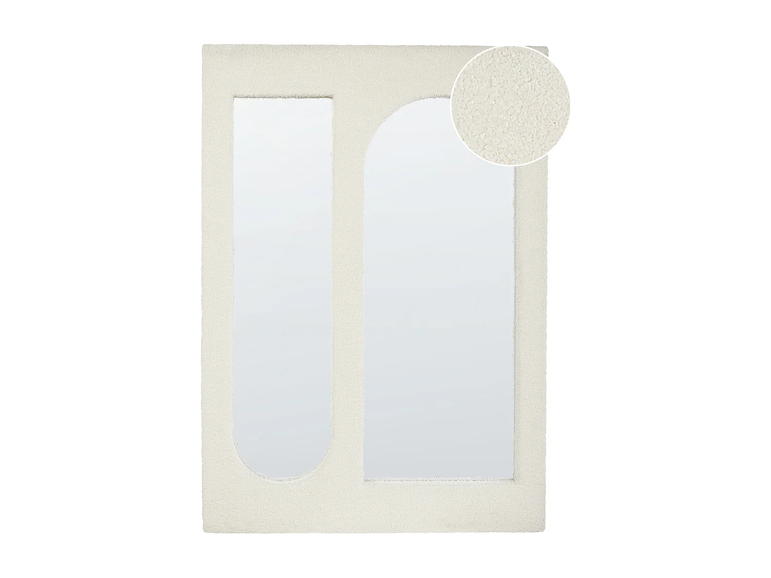 Wandspiegel MARCIGNY 70 cm 100 cm Bouclé Cremeweiss