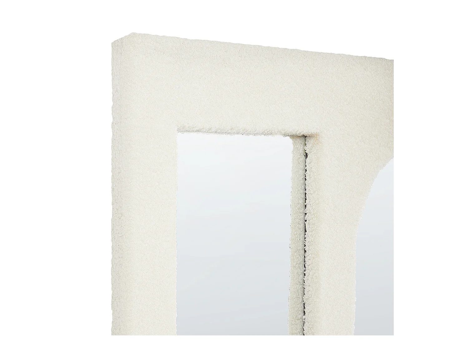 Wandspiegel MARCIGNY 70 cm 100 cm Bouclé Cremeweiss