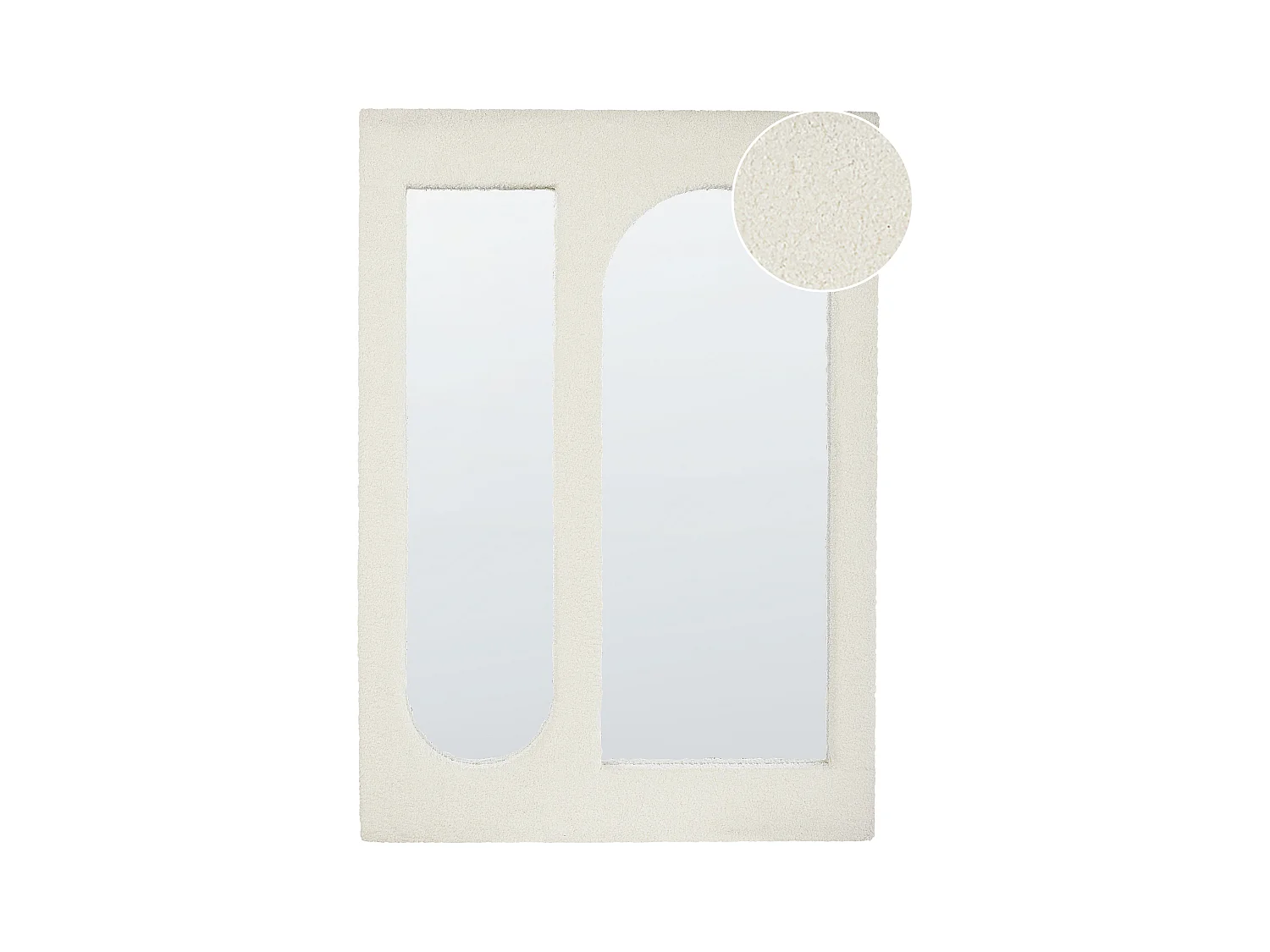 Miroir MARCIGNY 70 cm 100 cm Bouclé Blanc cassé