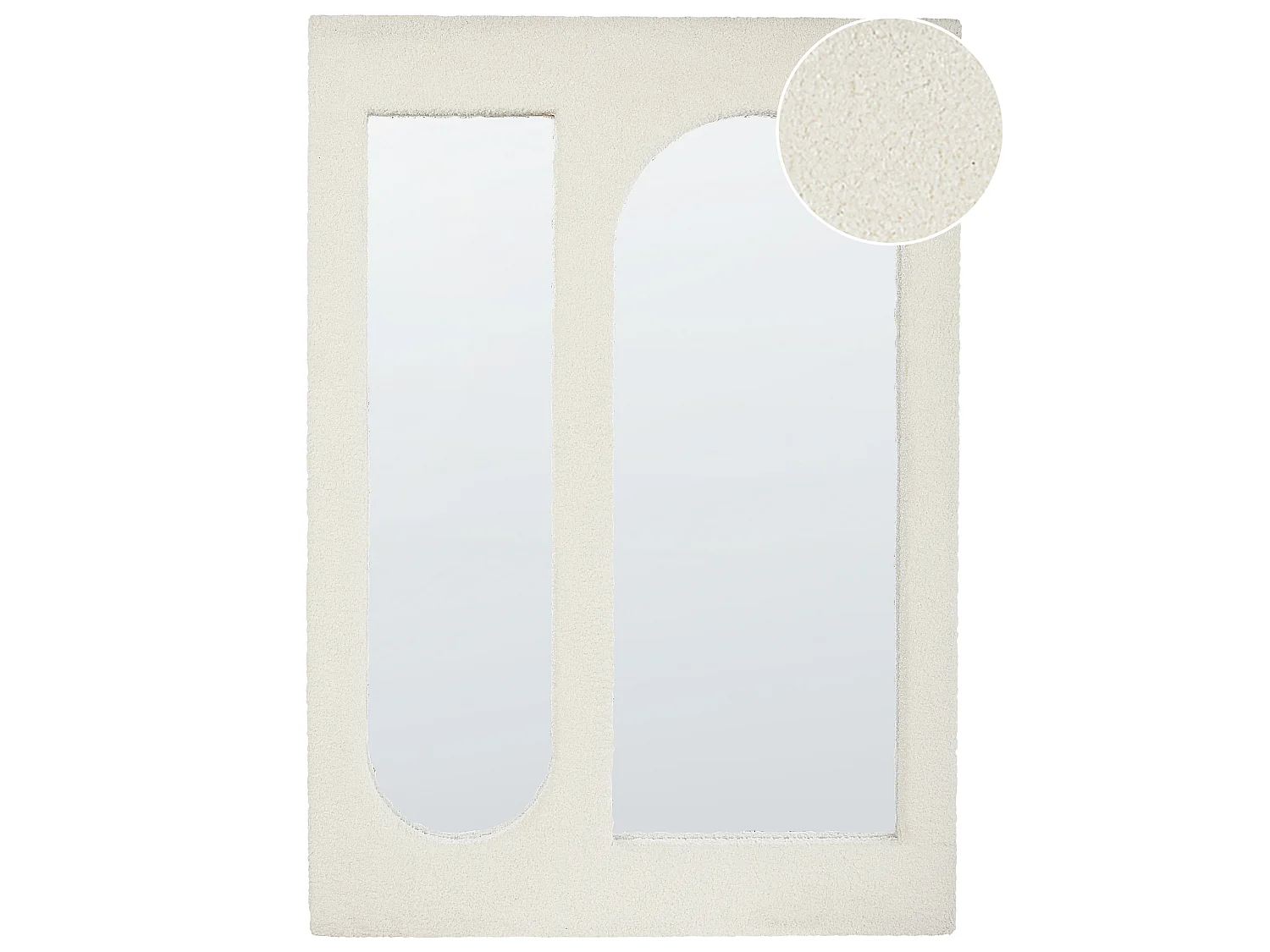 Miroir MARCIGNY 70 cm 100 cm Bouclé Blanc cassé