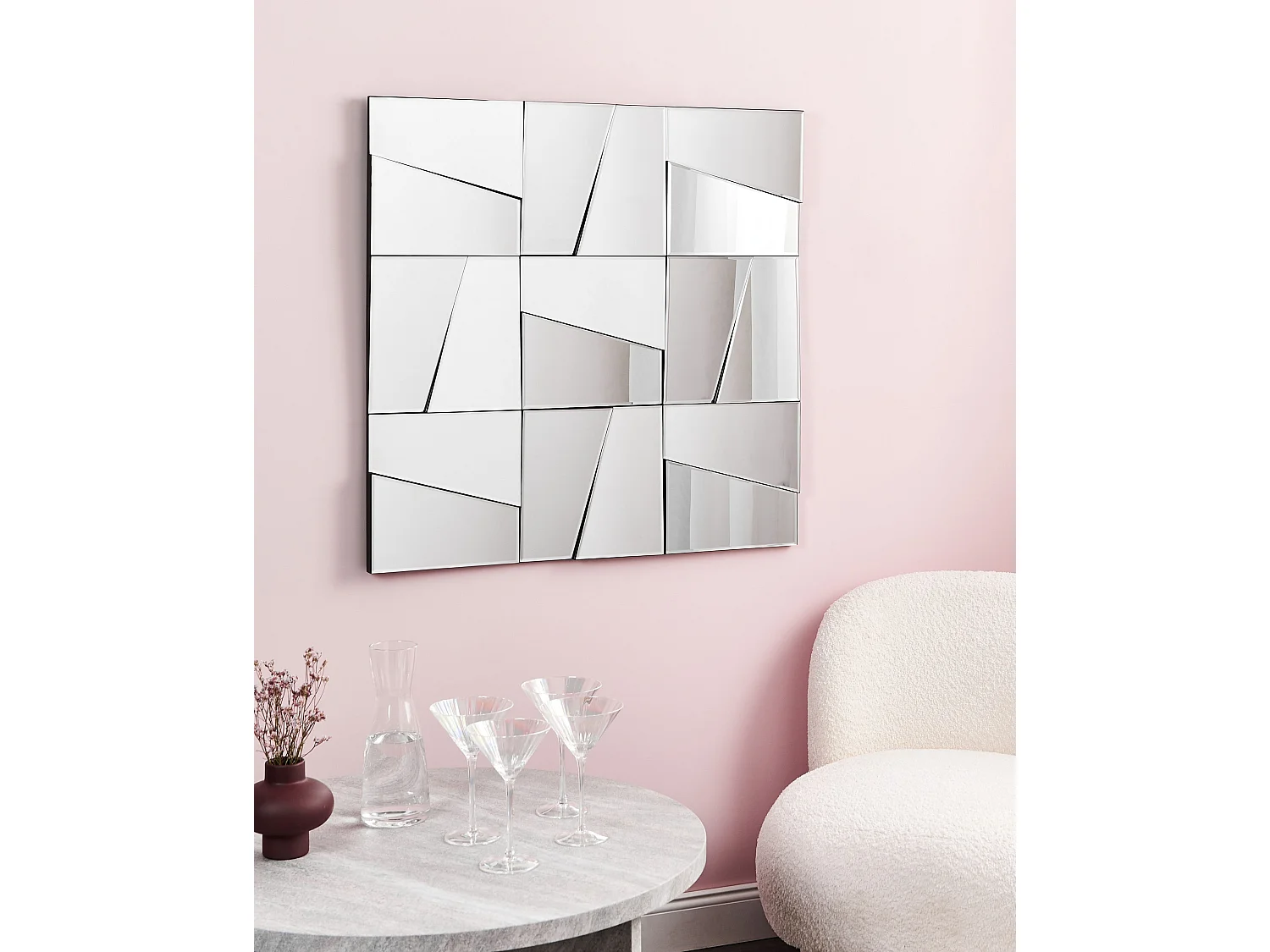 Miroir ANCEMONT 80 cm 80 cm Argenté