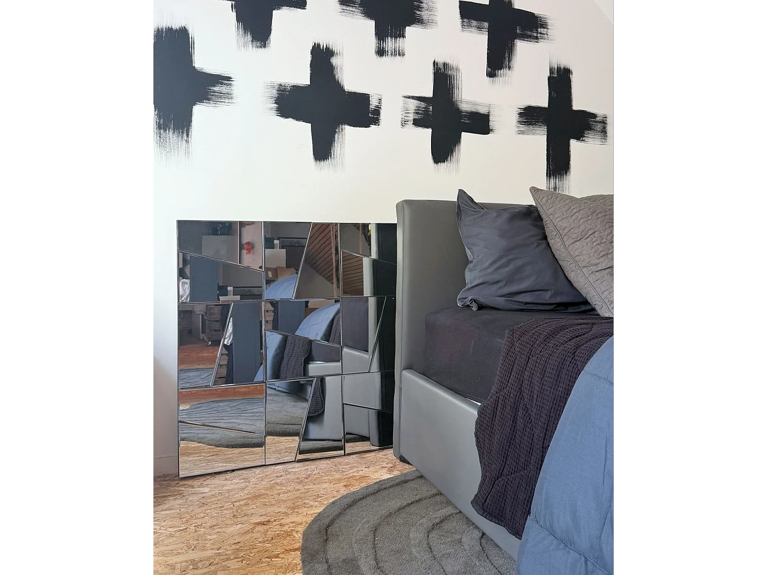 Miroir ANCEMONT 80 cm 80 cm Argenté