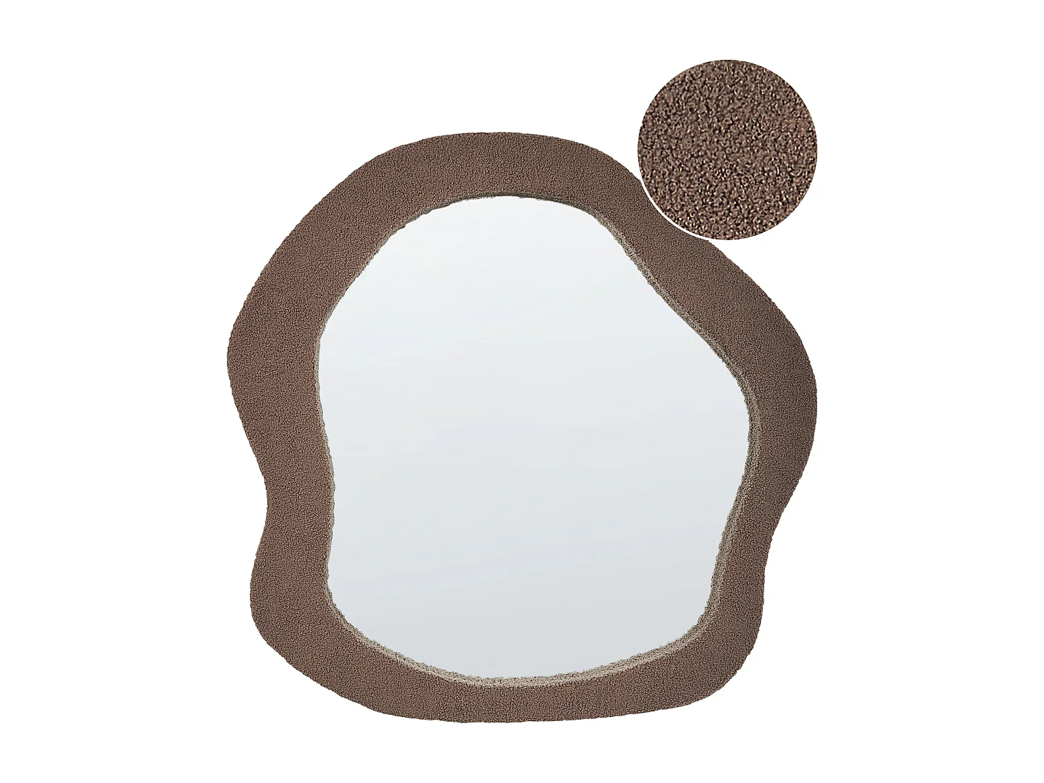 Lustro ścienne BLISMES 79 cm 80 cm Boucle Brązowy