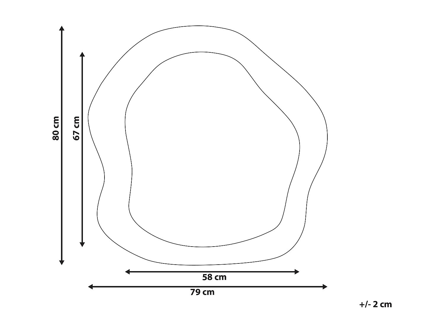 Lustro ścienne BLISMES 79 cm 80 cm Boucle Brązowy