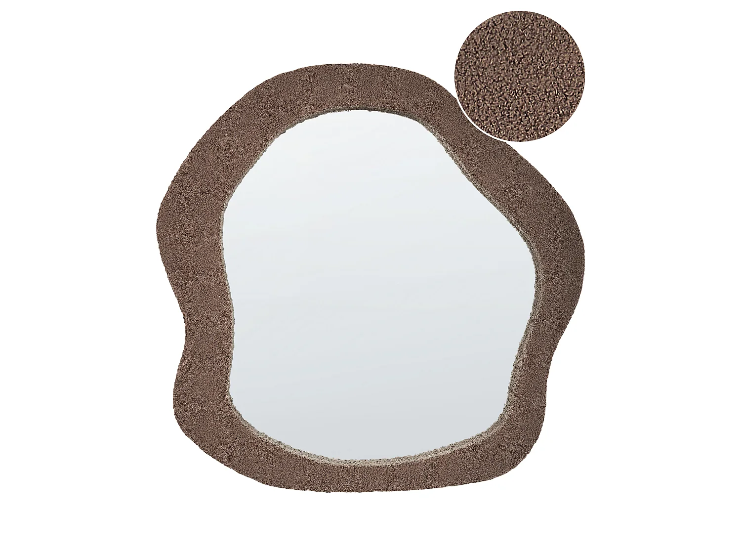 Miroir BLISMES 79 cm 80 cm Bouclé Marron
