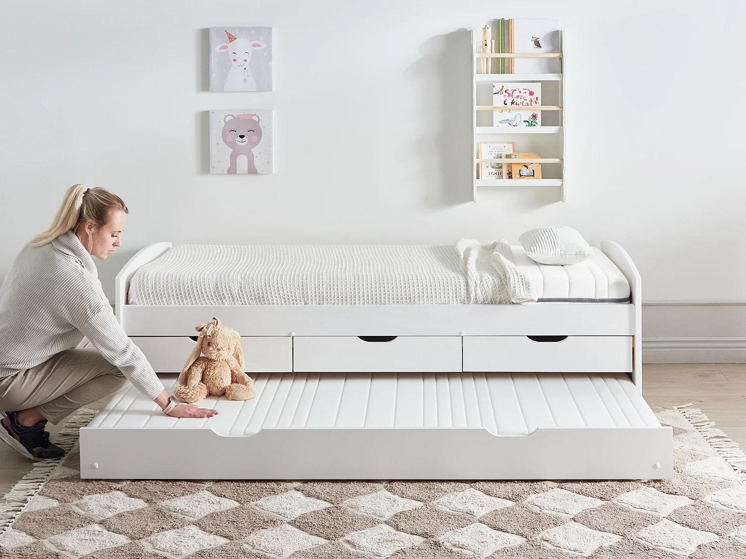 Schuimmatras met afneembare hoes 80 x 200 cm PRECIOUS