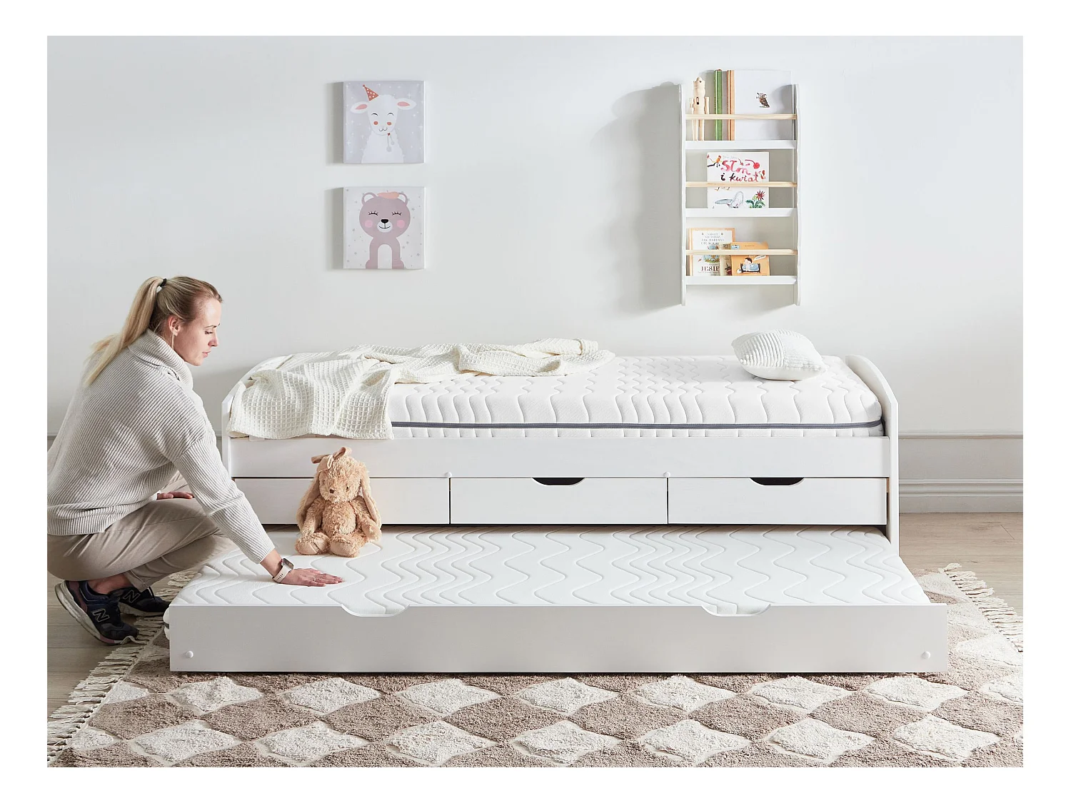 Memory-Schaummatratze mittel 80 x 200 cm abnehmbarer Bezug PETITE