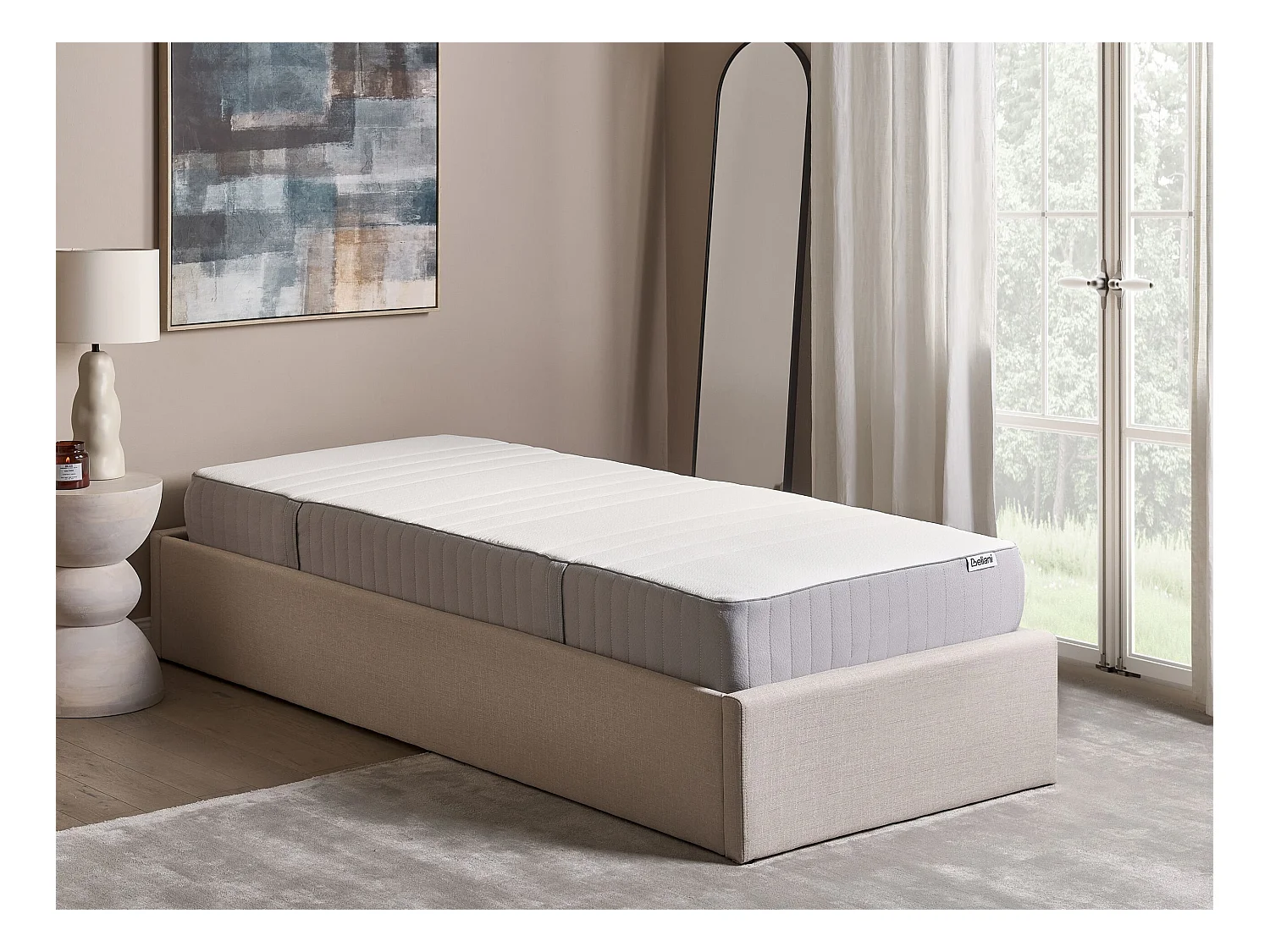 7 Zonen Memory Schaummatratze 80x200 cm mittel abnehmbarer Bezug grau/weiß Fancy