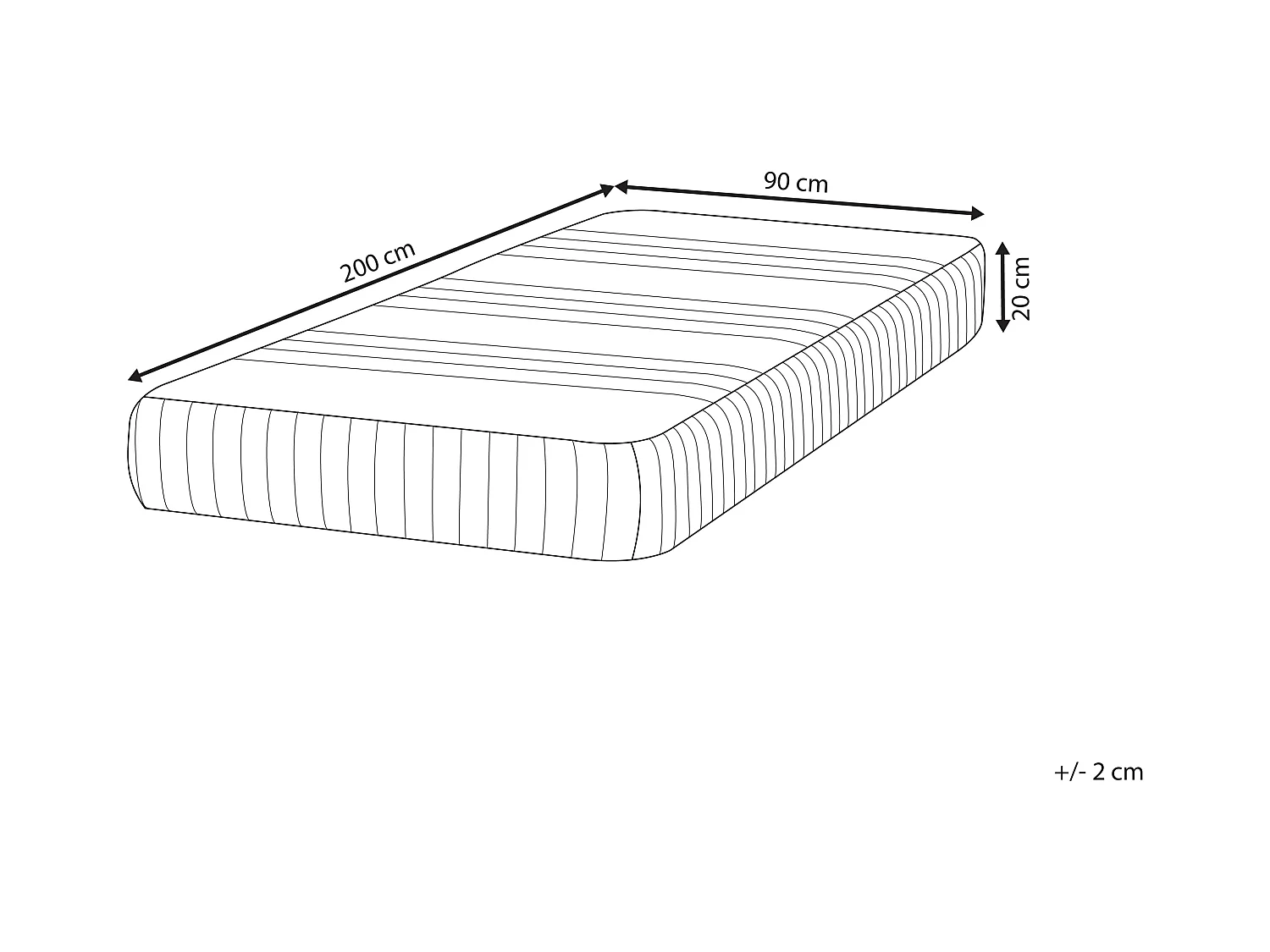 Matelas en mousse à mémoire de forme en gel HAPPINESS H3/4 Ferme 90 x 200 cm