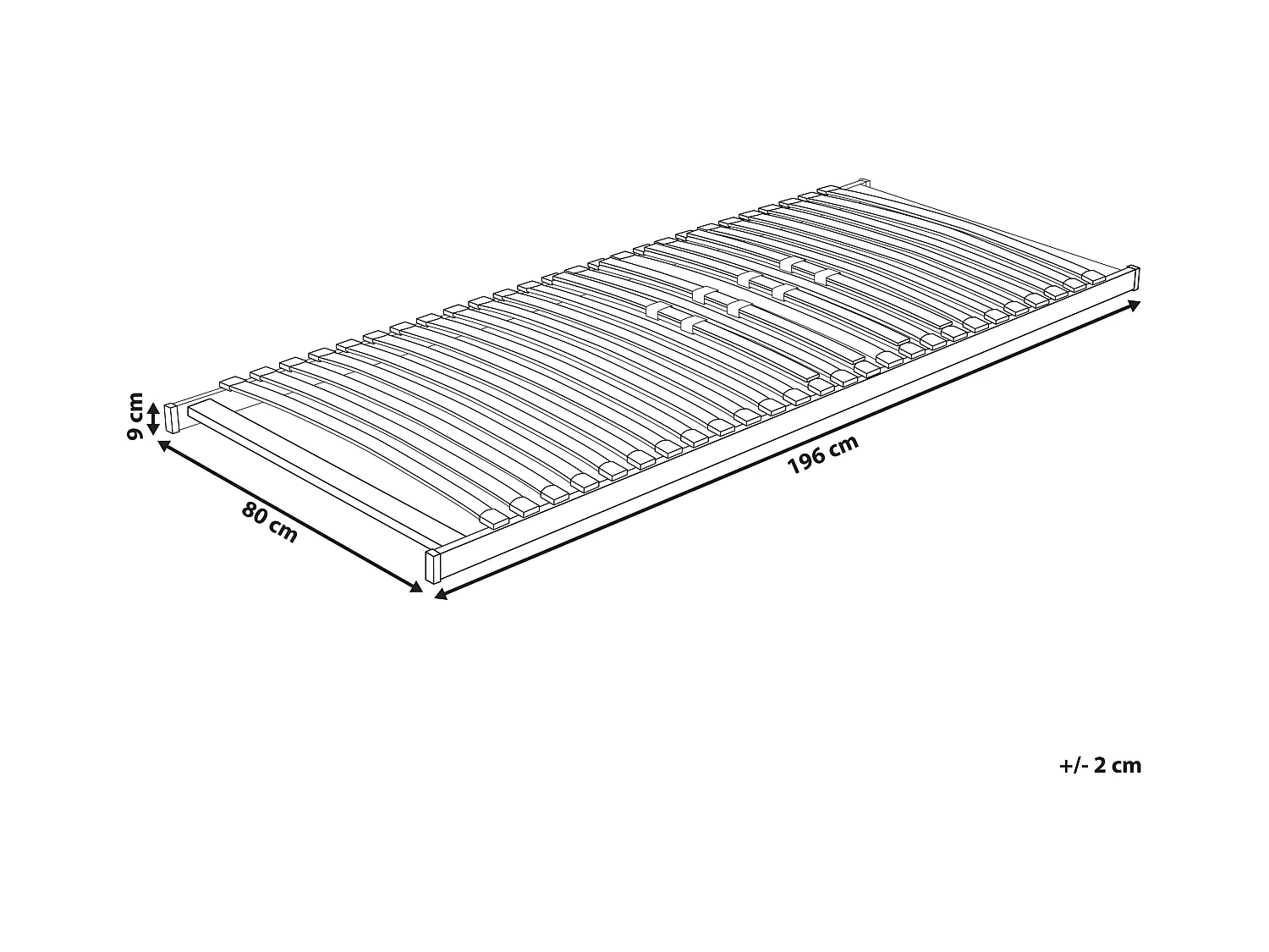 Sommier à lattes VOUZIERS 80 x 200 cm