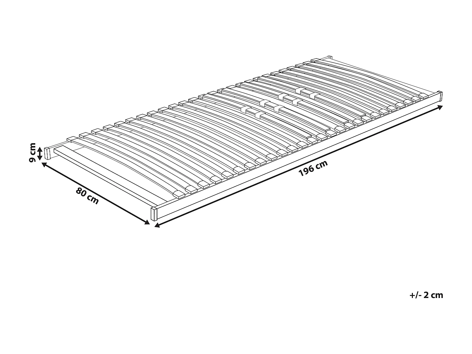 Base letto a doghe VOUZIERS 80 x 200 cm