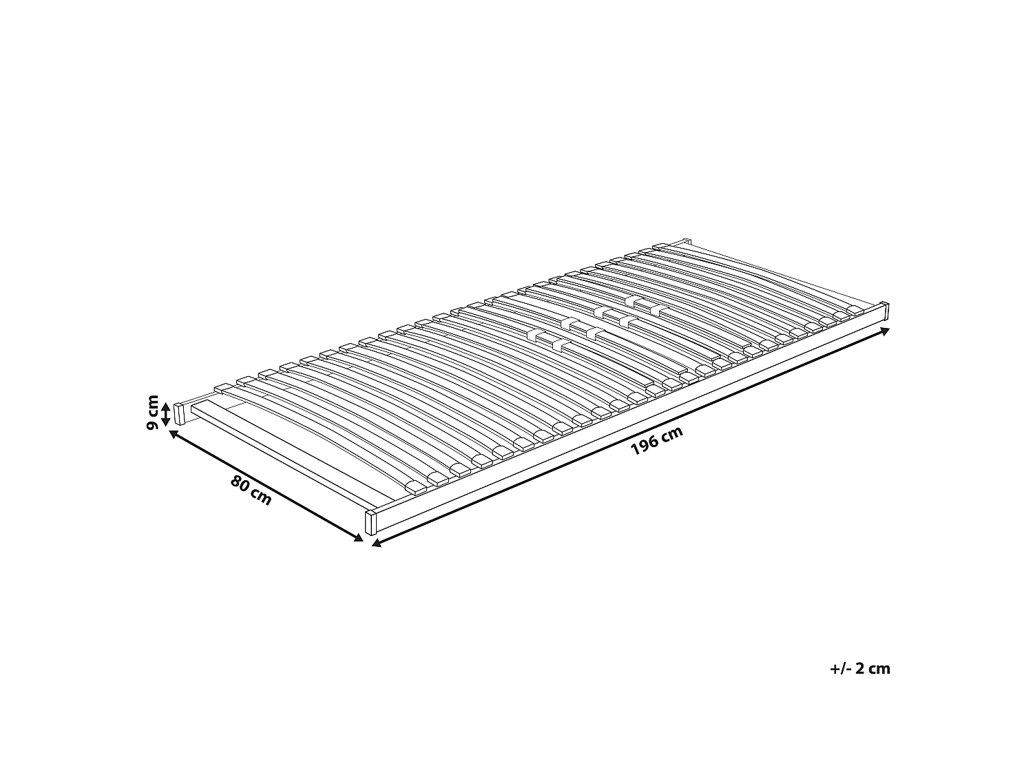 Slatted Bed Base VOUZIERS 80 x 200 cm (EU Small Single)