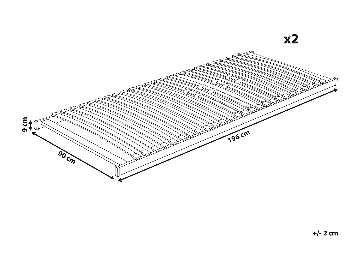 Estrado com ripas VOUZIERS 180 x 200 cm