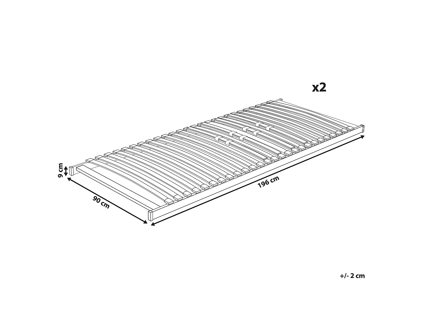 Slatted Bed Base VOUZIERS 180 x 200 cm (EU Super King)