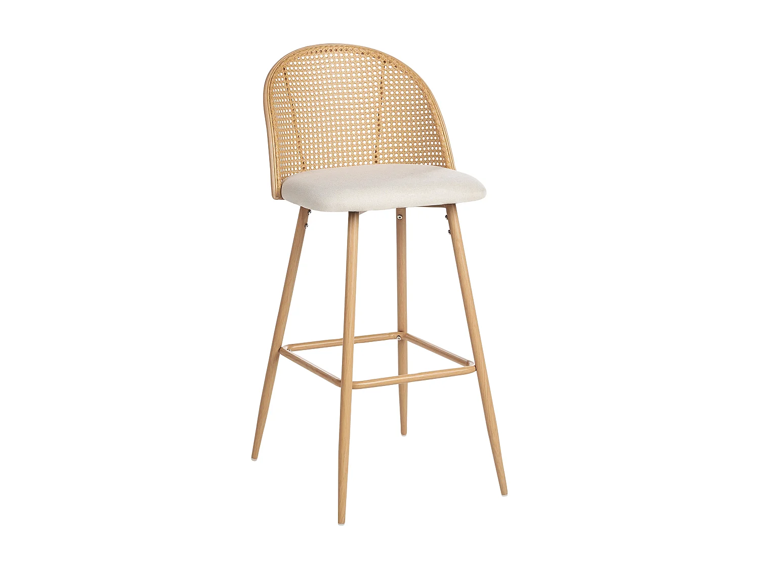 Lot de 2 chaises de bar CORNELL Métal Marron clair