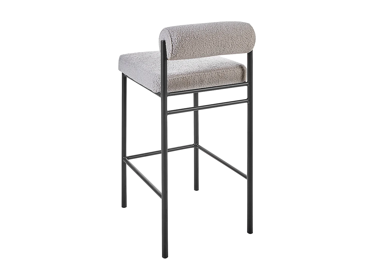 Lot de 2 chaises de bar AMAYA Bouclé Gris