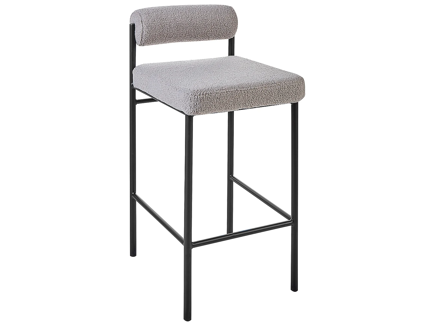 Set of 2 Bar Chairs AMAYA Boucle Grey