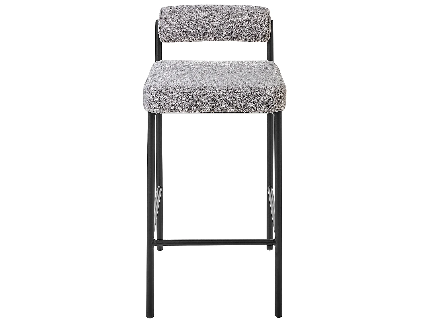 Set of 2 Bar Chairs AMAYA Boucle Grey