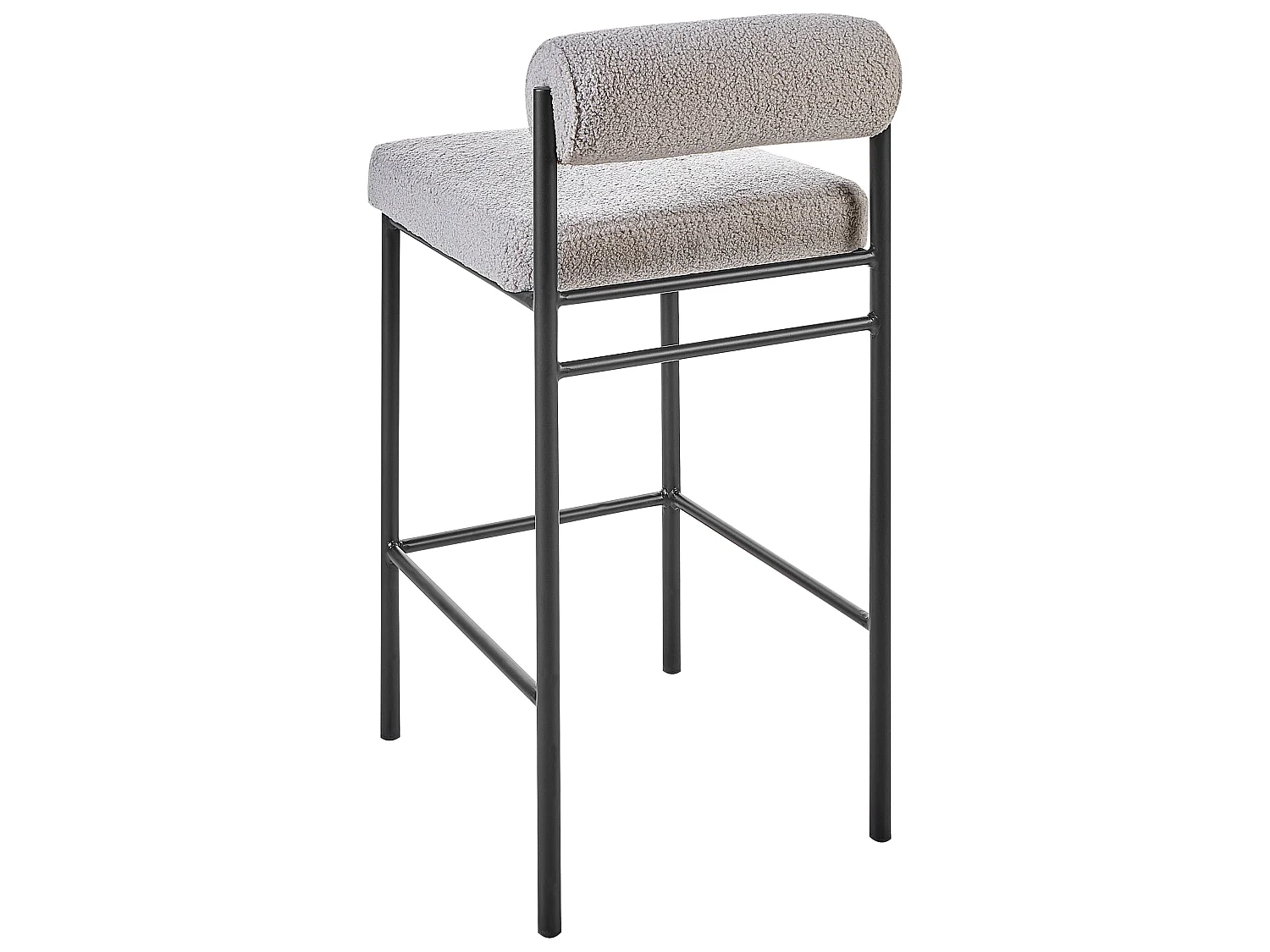 Set of 2 Bar Chairs AMAYA Boucle Grey