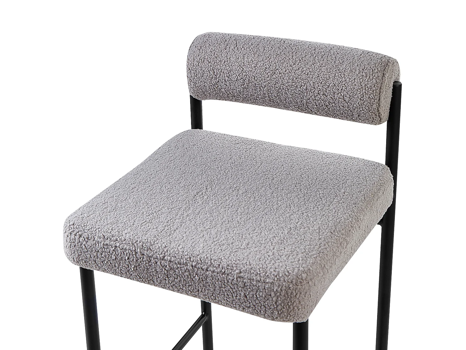 Set of 2 Bar Chairs AMAYA Boucle Grey