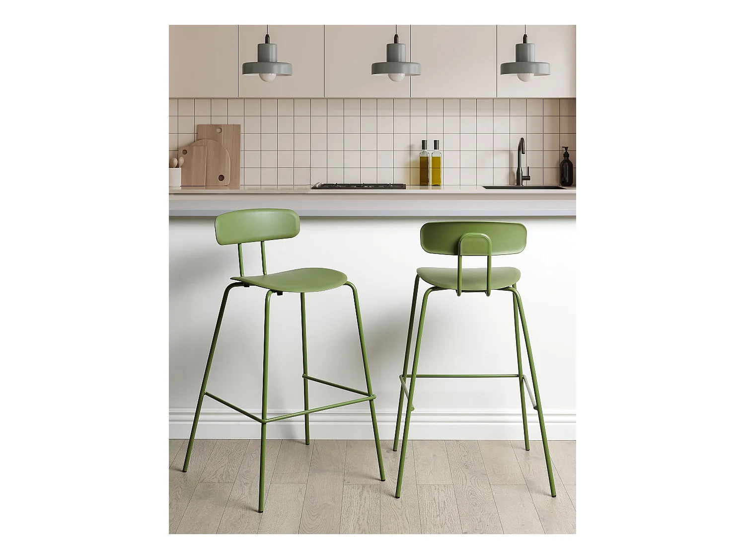 Lot de 2 chaises de bar SIBLEY Vert