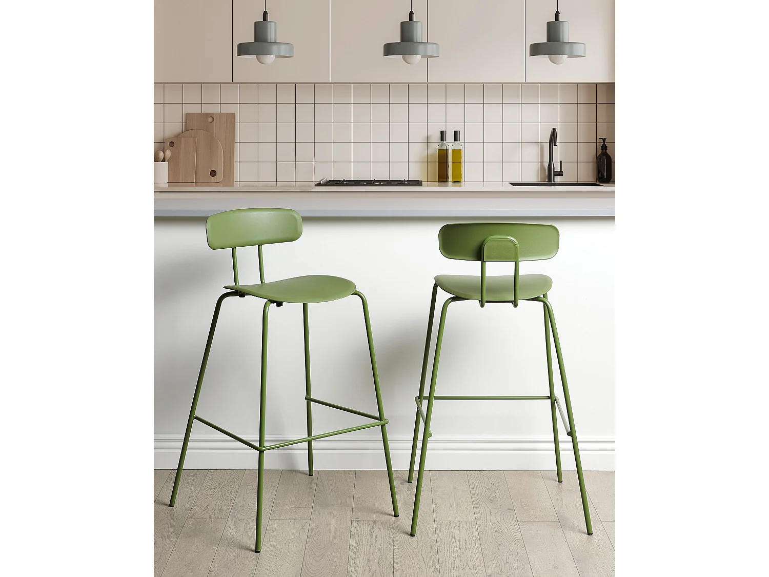 Lot de 2 chaises de bar SIBLEY Vert