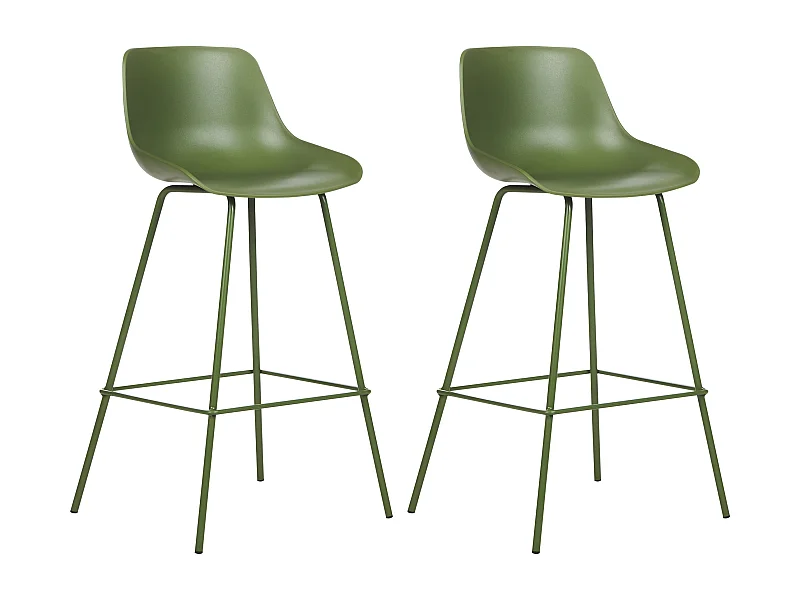 Set van 2 barstoelen EMMET Groen