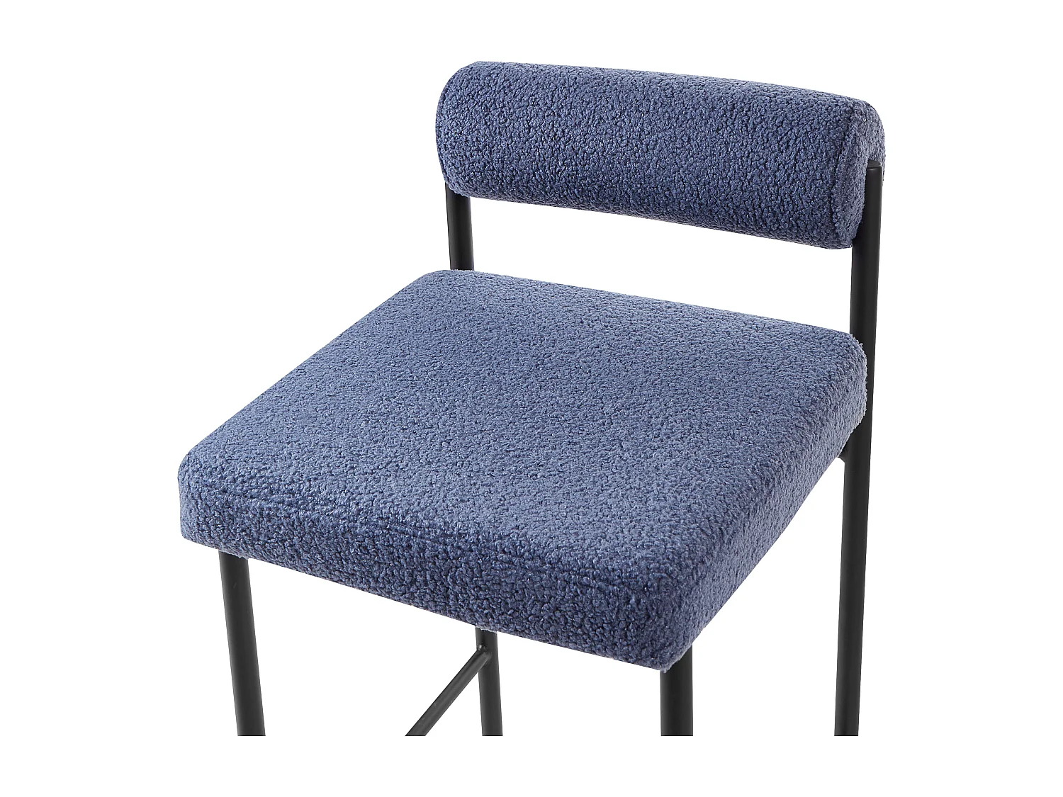 Conjunto de 2 bancos de bar AMAYA Bouclé Azul escuro