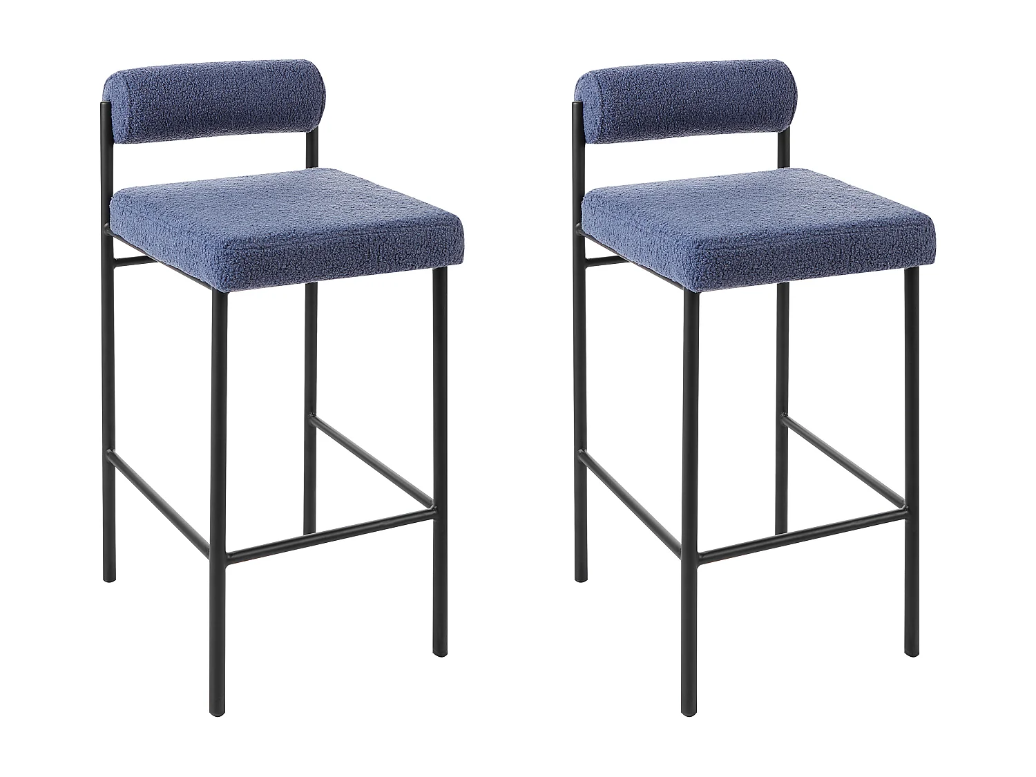 Set van 2 barstoelen AMAYA Bouclé Donkerblauw