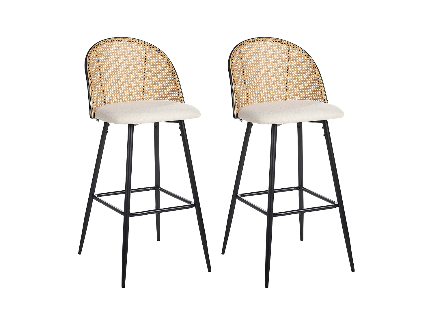 Lot de 2 chaises de bar CORNELL Métal Noir