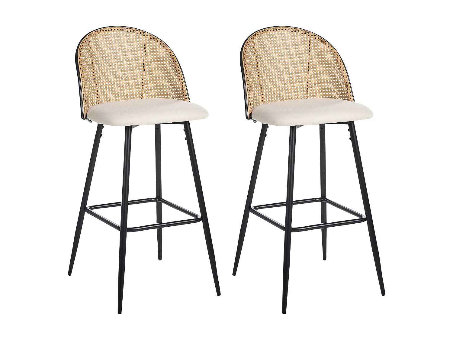 Zestaw 2 krzeseł barowych CORNELL Metal Czarny