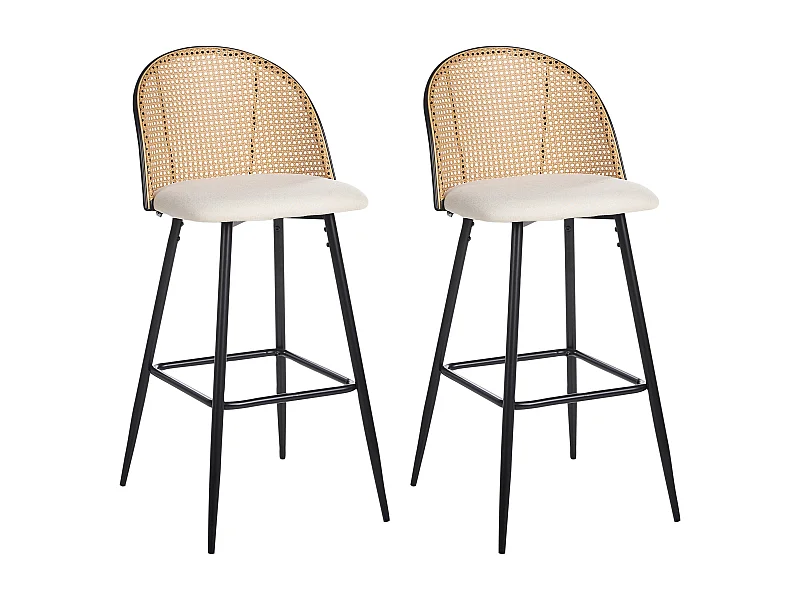 Zestaw 2 krzeseł barowych CORNELL Metal Czarny