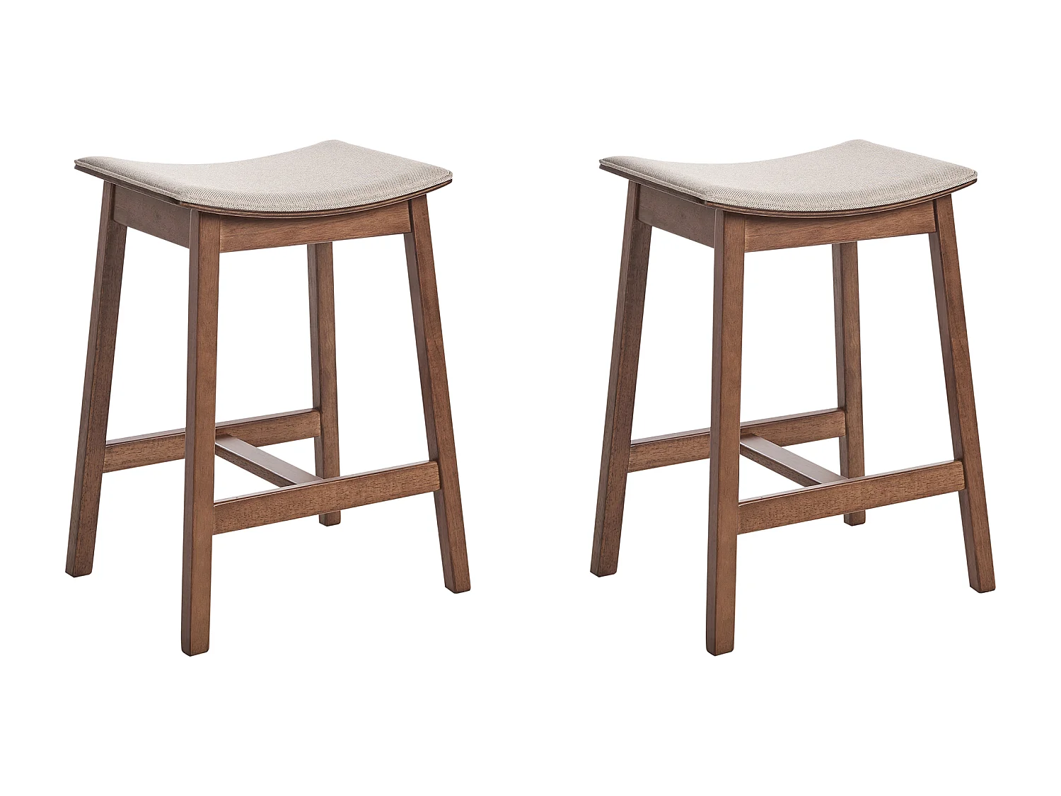 Set mit 2 Barhockern DIXON Holz Beige