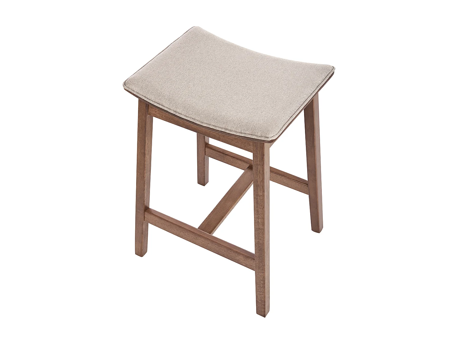 Lot de 2 tabourets de bar DIXON Bois Marron foncé/beige