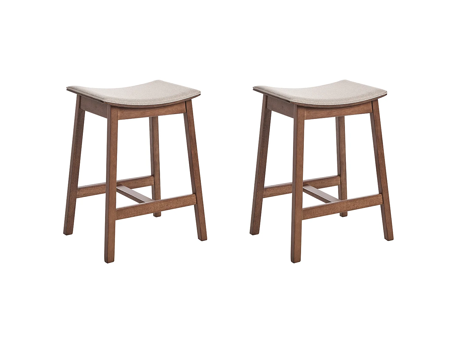Lot de 2 tabourets de bar DIXON Bois Beige