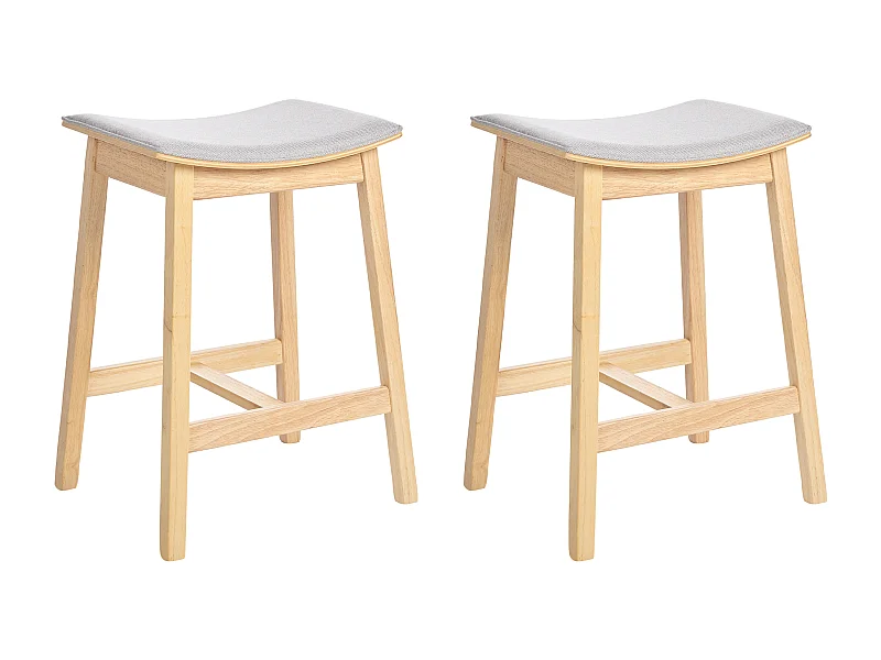 Conjunto de 2 bancos de bar DIXON Madeira Cinzento claro