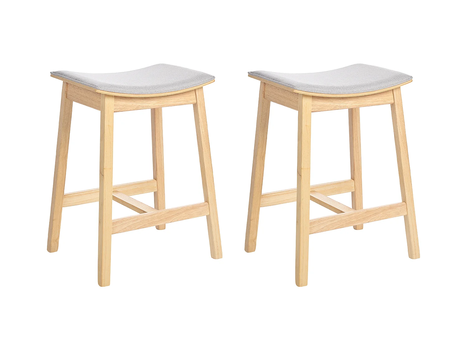 Lot de 2 tabourets de bar DIXON Bois Gris clair