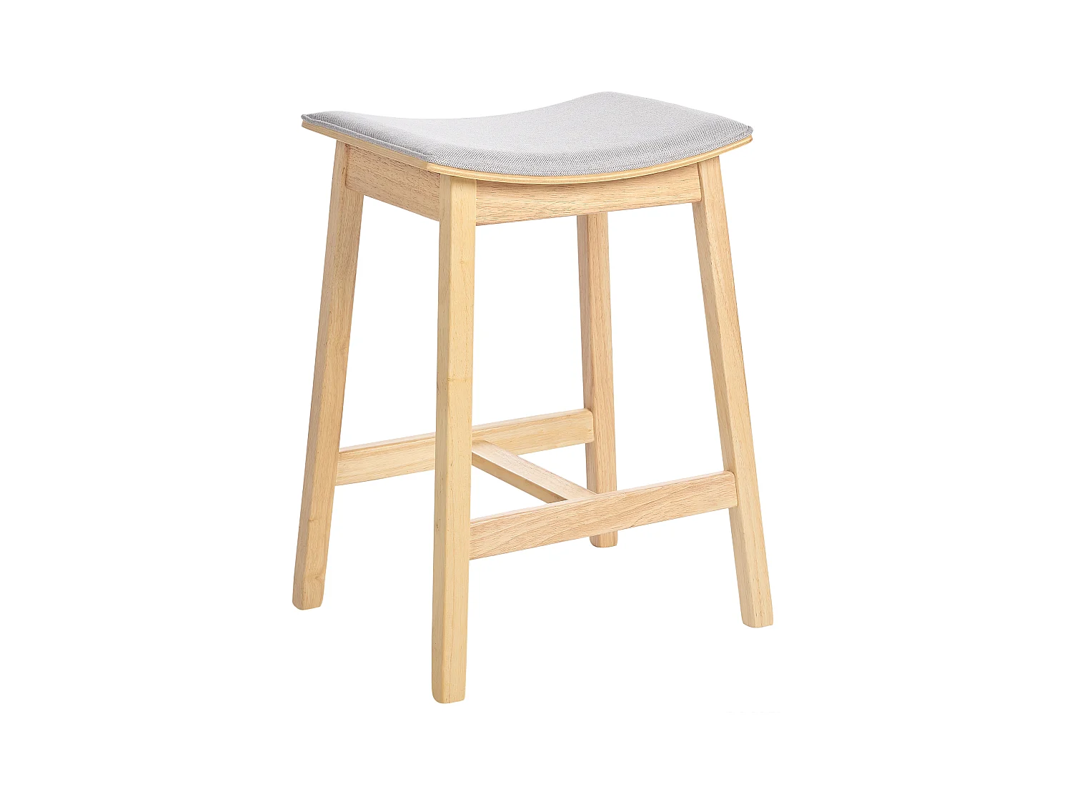 Lot de 2 tabourets de bar DIXON Bois Marron clair/gris