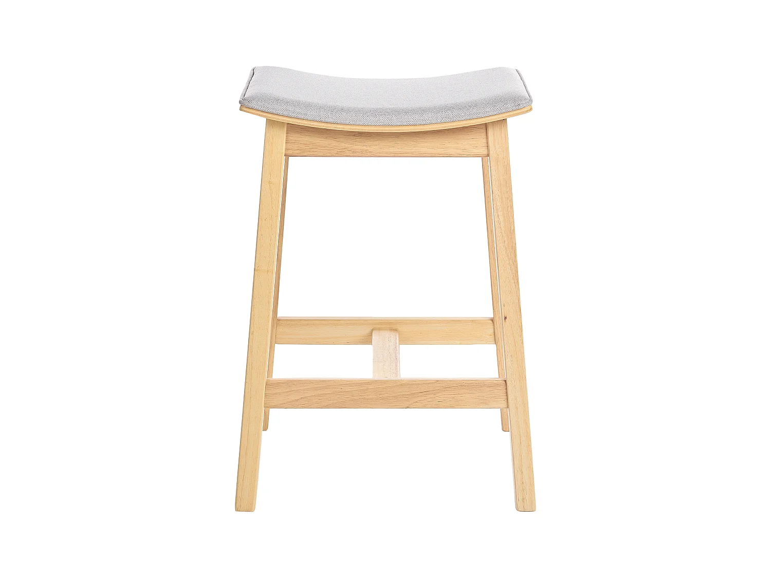 Lot de 2 tabourets de bar DIXON Bois Marron clair/gris