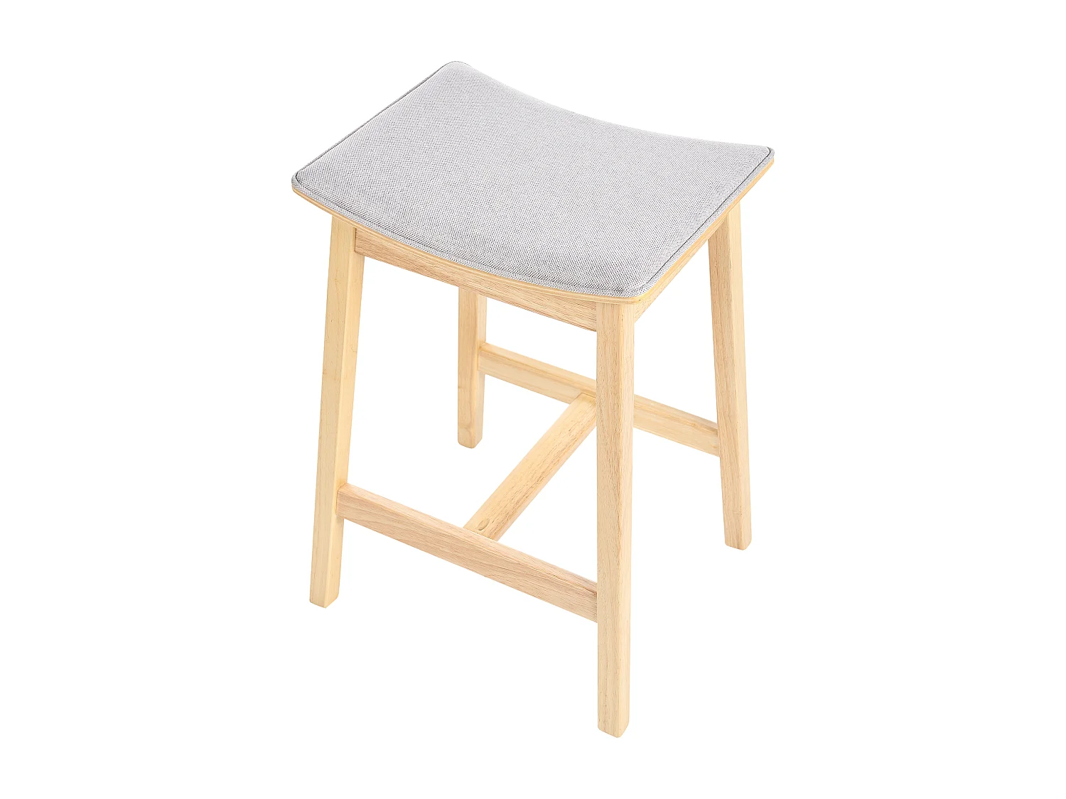 Lot de 2 tabourets de bar DIXON Bois Marron clair/gris