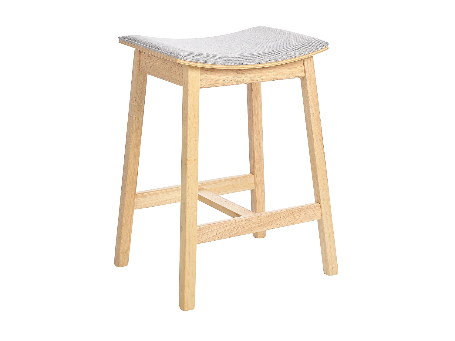 Lot de 2 tabourets de bar DIXON Bois Marron clair/gris